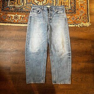 Madewell Darted Barrel Leg Jean Light Denim 100% Cotton 26